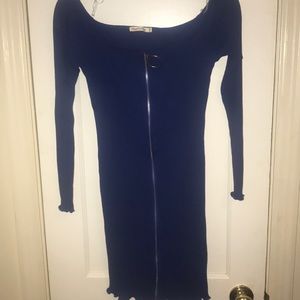 Blue Off the Shoulder Dress